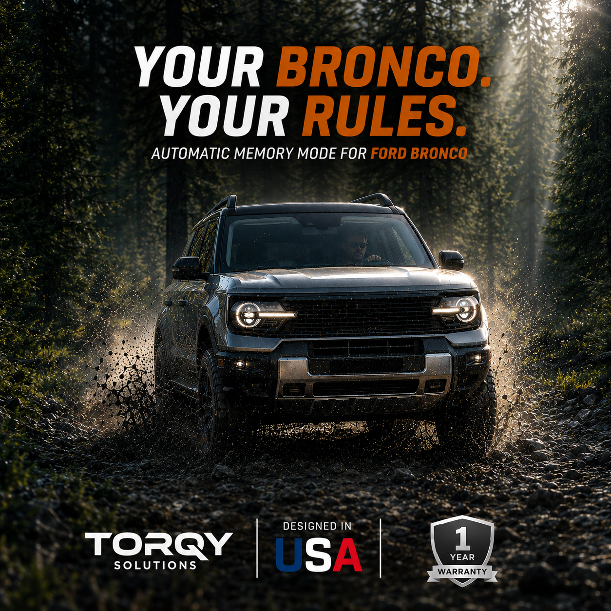 Torqy Auto Start Stop Eliminator for Ford Bronco 2021-2026 - Easy Under-Dash Plug & Play Install (No Console Removal)