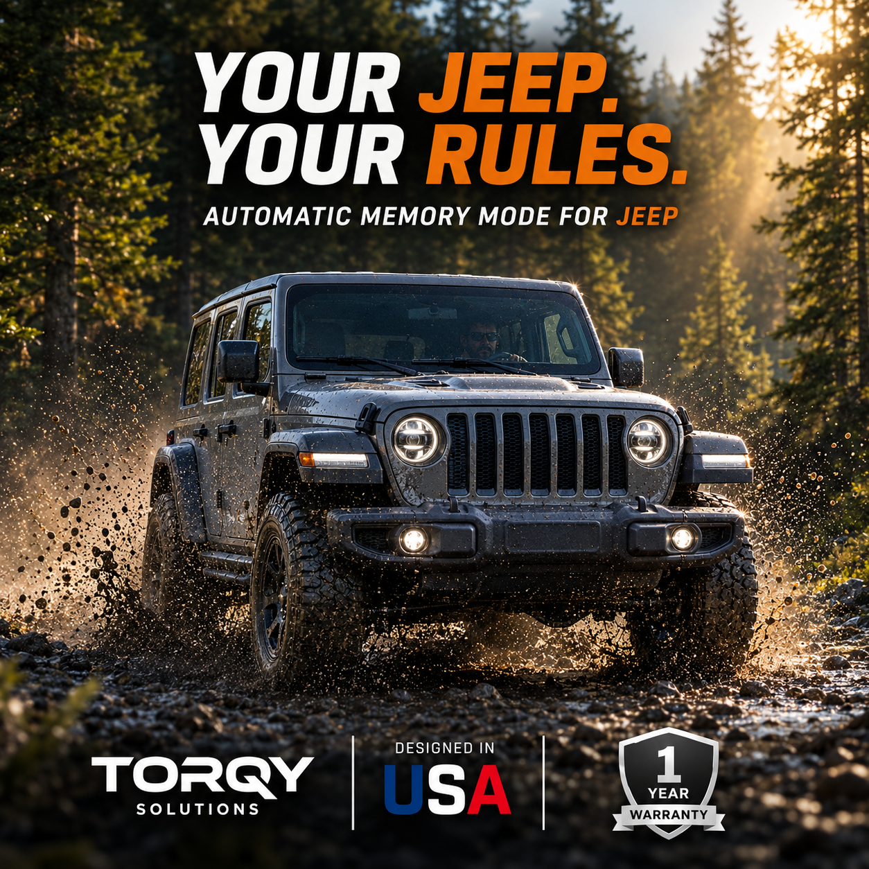 Torqy Auto Start Stop Eliminator for Jeep Wrangler JL JLU Accessories (2018-2026) & Gladiator JT 2025 2026 - Auto Stop Start Disable Bypass Device Engine Cancel Plug & Play Cable (Not Fit 4xe)